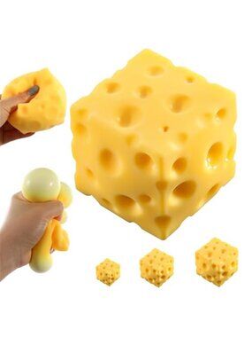 Cheese Squishy (6cm),Cheese Block Squeeze Toy,Squishies Stress Relief Fidget